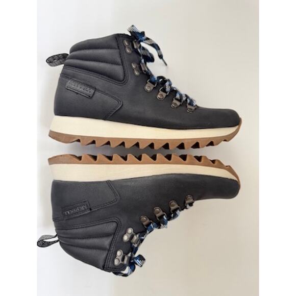 MERRELL 7.5 Black Waterproof Leather Hiking Boots - Picture 6 of 11